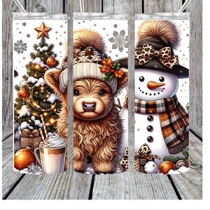 Cow and snowman tumbler